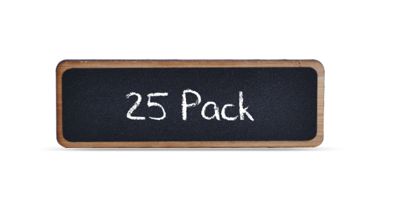 Bamboo Reusable Chalkboard Badges 25 Pack